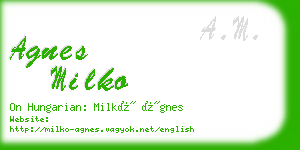 agnes milko business card